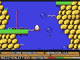 In game image of Bubble Dizzy on the Commodore 64.