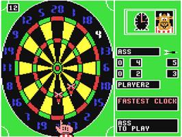 In game image of Bully's Sporting Darts on the Commodore 64.