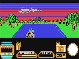In game image of Butcher Hill on the Commodore 64.
