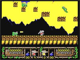In game image of CJ's Elephant Antics on the Commodore 64.