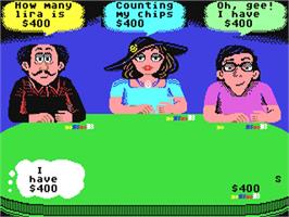 In game image of Card Sharks on the Commodore 64.