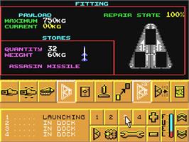 In game image of Carrier Command on the Commodore 64.