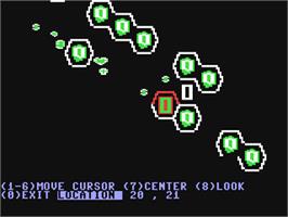 In game image of Carrier Force on the Commodore 64.