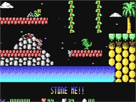 In game image of Cavemania on the Commodore 64.