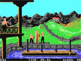 In game image of Chambers of Shaolin on the Commodore 64.