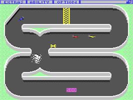 In game image of Championship Sprint on the Commodore 64.