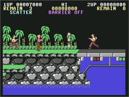 In game image of Contra on the Commodore 64.
