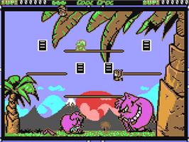 In game image of Cool Croc Twins on the Commodore 64.