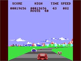In game image of Crazy Cars 2 on the Commodore 64.