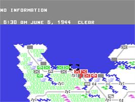 In game image of Crusade in Europe on the Commodore 64.