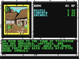 In game image of Curse of the Azure Bonds on the Commodore 64.