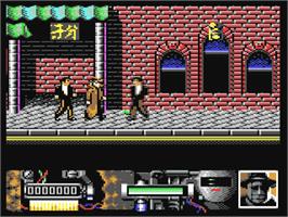 In game image of Darkman on the Commodore 64.
