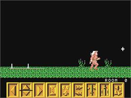 In game image of Death Sword on the Commodore 64.