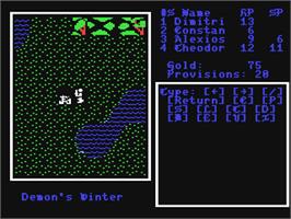 In game image of Demon's Winter on the Commodore 64.