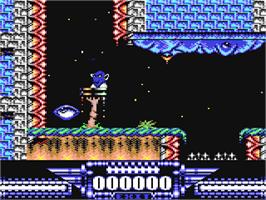 In game image of Demon Blue on the Commodore 64.