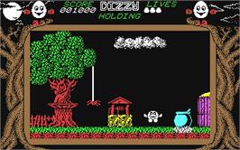 In game image of Dizzy: Prince of the Yolkfolk on the Commodore 64.
