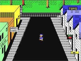 In game image of Donald Duck's Playground on the Commodore 64.