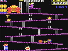 In game image of Donkey Kong on the Commodore 64.