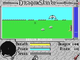 In game image of DragonStrike on the Commodore 64.