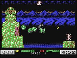 In game image of Dragon Breed on the Commodore 64.