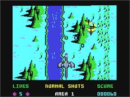 In game image of Dragon Spirit: The New Legend on the Commodore 64.