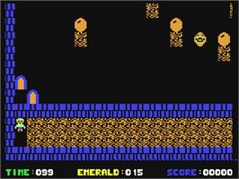In game image of Emerald Mine on the Commodore 64.