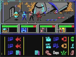 In game image of Enigma Force on the Commodore 64.