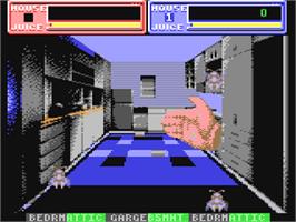 In game image of Exterminator on the Commodore 64.