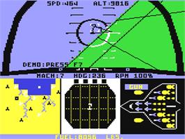 In game image of F-15 Strike Eagle on the Commodore 64.