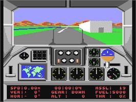 In game image of F-18 Hornet on the Commodore 64.
