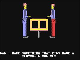 In game image of Family Feud on the Commodore 64.