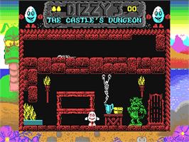 In game image of Fantasy World Dizzy on the Commodore 64.