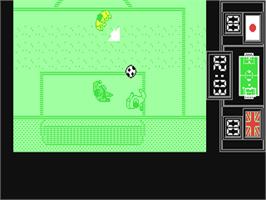 In game image of Fighting Soccer on the Commodore 64.