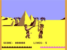 In game image of Fighting Warrior on the Commodore 64.