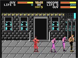 In game image of Final Fight on the Commodore 64.