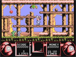 In game image of Flimbo's Quest on the Commodore 64.