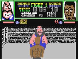 In game image of Frank Bruno's Boxing on the Commodore 64.