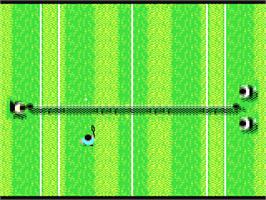 In game image of G.P. Tennis Manager on the Commodore 64.
