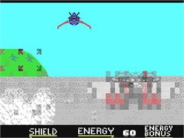 In game image of Galaxy Force II on the Commodore 64.