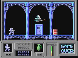 In game image of Game Over on the Commodore 64.