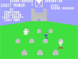 In game image of Ghost Manor on the Commodore 64.