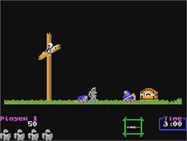 In game image of Ghouls'n Ghosts on the Commodore 64.