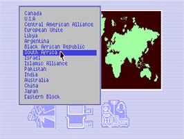 In game image of Global Commander on the Commodore 64.