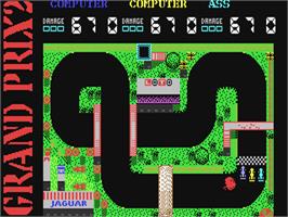 In game image of Grand Prix Simulator 2 on the Commodore 64.