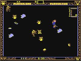 In game image of Gremlins on the Commodore 64.