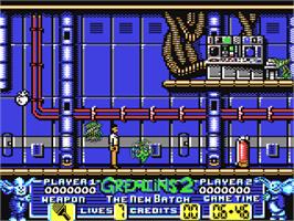 In game image of Gremlins 2: The New Batch on the Commodore 64.