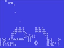 In game image of Guns of Fort Defiance on the Commodore 64.