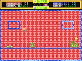 In game image of Helter Skelter on the Commodore 64.