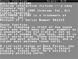 In game image of Hollywood Hijinx on the Commodore 64.
