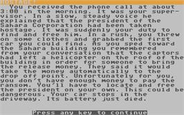 In game image of Hostage: Rescue Mission on the Commodore 64.